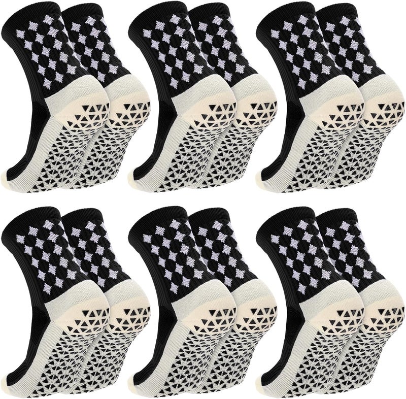 Regilt 3/6 Pairs Grip Soccer Socks Men Women Non-slip Sports Socks for Basketball Football Athletic - Image 1